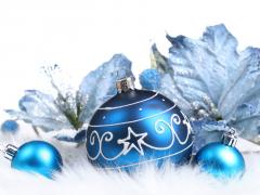 Blauwe kerstballen