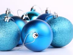 Blauwe kerstballen