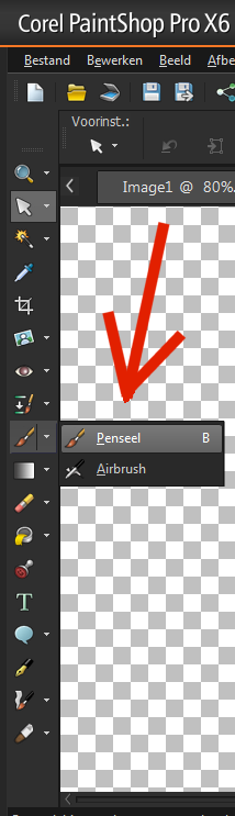 Selecteer het penseelgereedschap