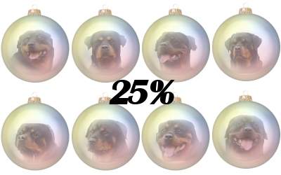 8 kerstballen met honden