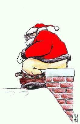 Kerstfun: De kerstman op de schoorsteen