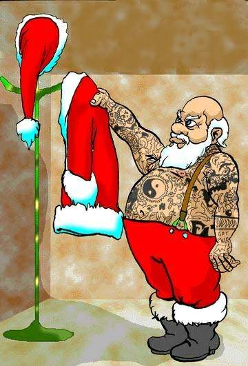 Kerstfun: De tatoeages van de kerstman