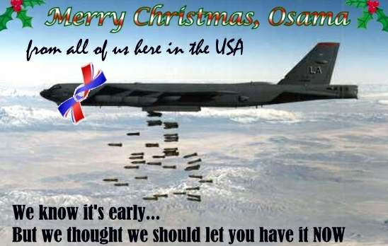 Kerstfun: Amerikaanse kerstkaart voor Osama bin Laden