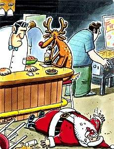Kerstfun: Santa Claus aan de bar